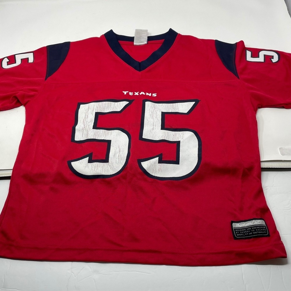 Vintage Reebok Houston Texans Jamie Sharper #55 Jersey Red Men's Size Small